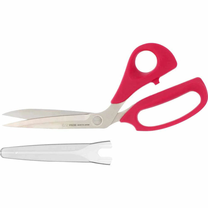 KAI V5230: 9-inch Bent Handle Scissors Very Berry with Blade Cap