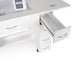 Close-up of Arrow Alice 211 Sewing Cabinet in White with open drawer for sewing notions and accessories