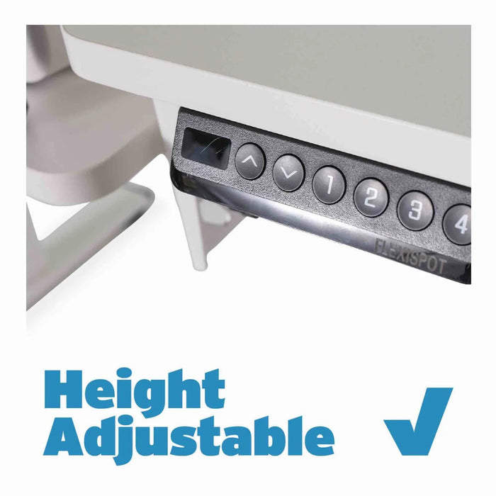 Close-up of Arrow Eleanor 691 height-adjustable control panel with programmable memory settings.