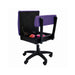 Arrow Royal Purple Hydraulic Sewing Chair – open storage seat compartment with sewing notions inside, featuring durable woven purple upholstery.