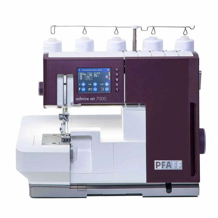 Sewing machine with digital display and 'PFAFF' branding on a white background