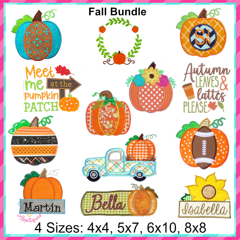 Fall Aplique Simple Creative Appliques Fall Applique & Embroidery Bundle - Stitch It Int ...