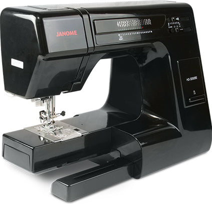 Janome HD-3000BE Black Edition sewing machine showing free arm configuration for sleeves and cuffs sewing