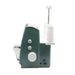 Green electronic device with a white antenna on a white background