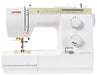 Janome Sewist 725S mechanical sewing machine front view showing stitch panel and controls for home sewing projects.