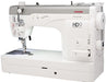 Side perspective of the Janome HD9V2 heavy-duty straight-stitch machine designed for high-speed professional sewing.