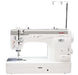 Front view of Janome HD9V2 Professional Heavy Duty Sewing Machine with telescopic thread stand extended.