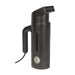 Jiffy ESTEAM Black Handheld Travel Steamer with universal voltage converter, portable garment steamer for wrinkle removal and international travel.