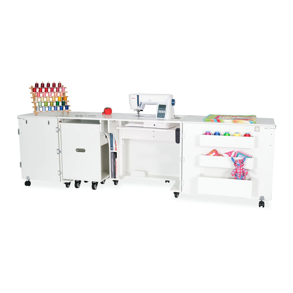 Kangaroo Aussie Dual Rail Electric Sewing Cabinet In Ash White K8611EL ...