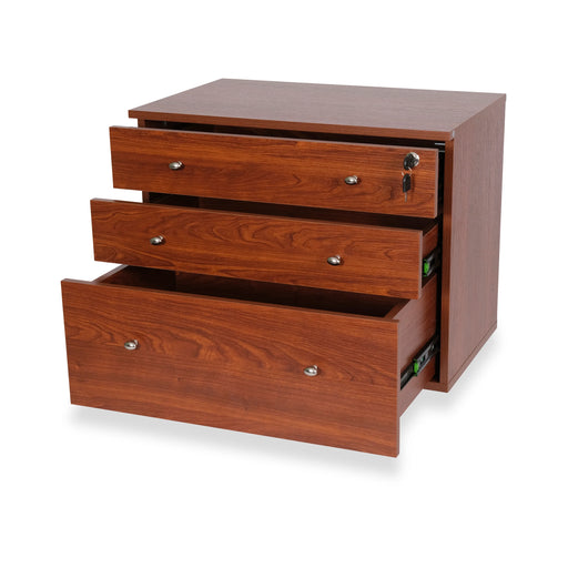 Kangaroo Joey Storage Cabinet in Teak K7805 shown with fully opened soft-close drawers highlighting spacious sewing and craft storage capacity.