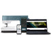 Sewing machine, smartphone, and laptop on a white background