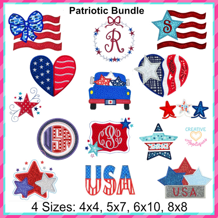 Creative Appliques Patriotic Applique & Embroidery Bundle - Stitch It Int. Exclusive
