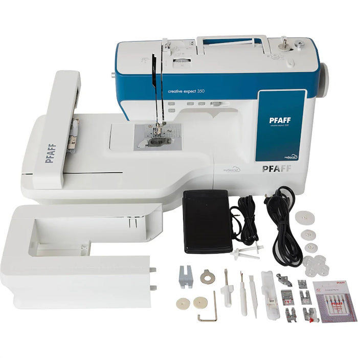Pfaff Creative Expect 350 sewing and embroidery machine with full accessory set and embroidery unit