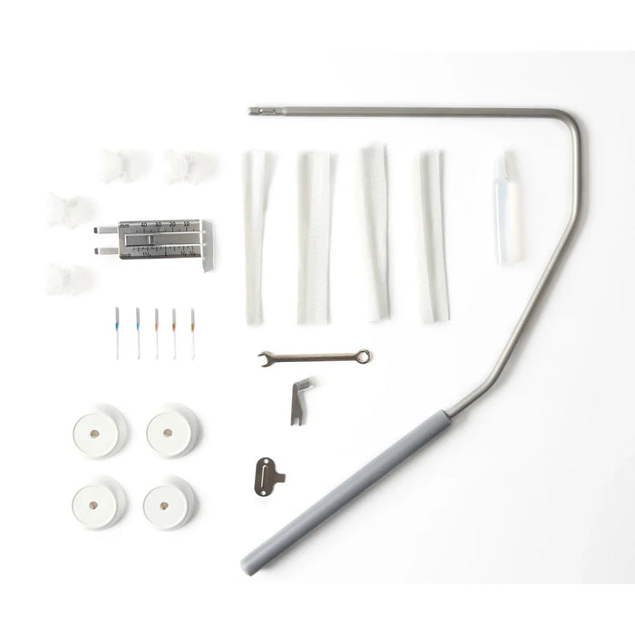Set of mechanical parts on a white background