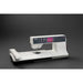 Sewing machine with digital display on a dark background