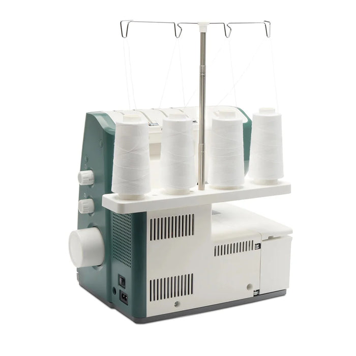 Medical device with roll holders and an IV stand on a white background