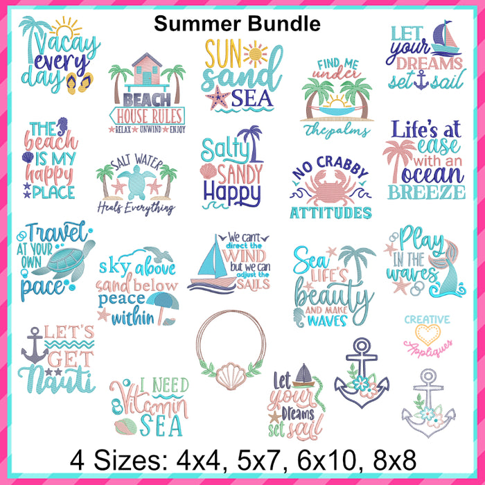 Creative Appliques Summer Embroidery & Applique Bundle - Stich It Int. Exclusive